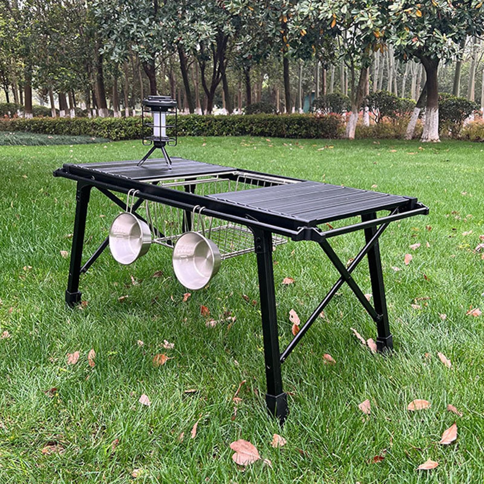 Cesta de mesa de acero inoxidable, cesta de almacenamiento plegable Cesta | Cesta para lavar verduras Cesta de almacenamiento de mesa para el lugar de trabajo y campin