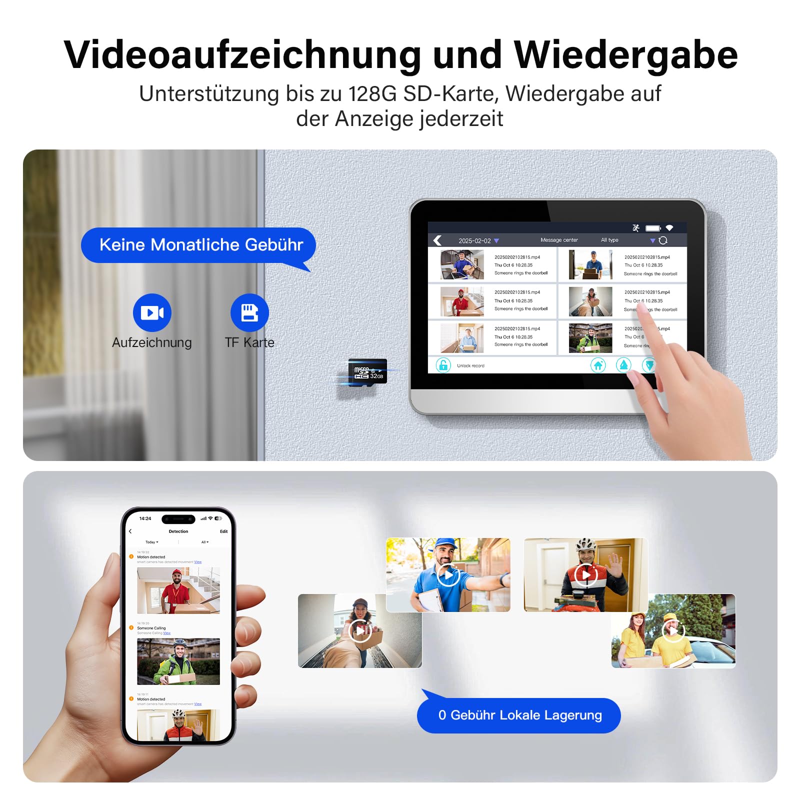 Visiophone sans Fil 7" Ecran 1080P WiFi Interphone Vidéo Connecté avec Batterie, Vision Nocturne, PIR Détection de Mouvement, Audio Bidirectionnel, Tuya APP