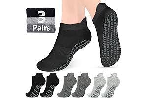 Grip Socks for Adults Breathable Pilates Yoga Socks with Grips for Barre Home Workouts