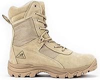 Vista 2 de RYNO GEAR CoolMax - Botas militares y tácticas para hombre, botas tácticas de combate militar, de cuero duradero, para trabajo, al aire libre