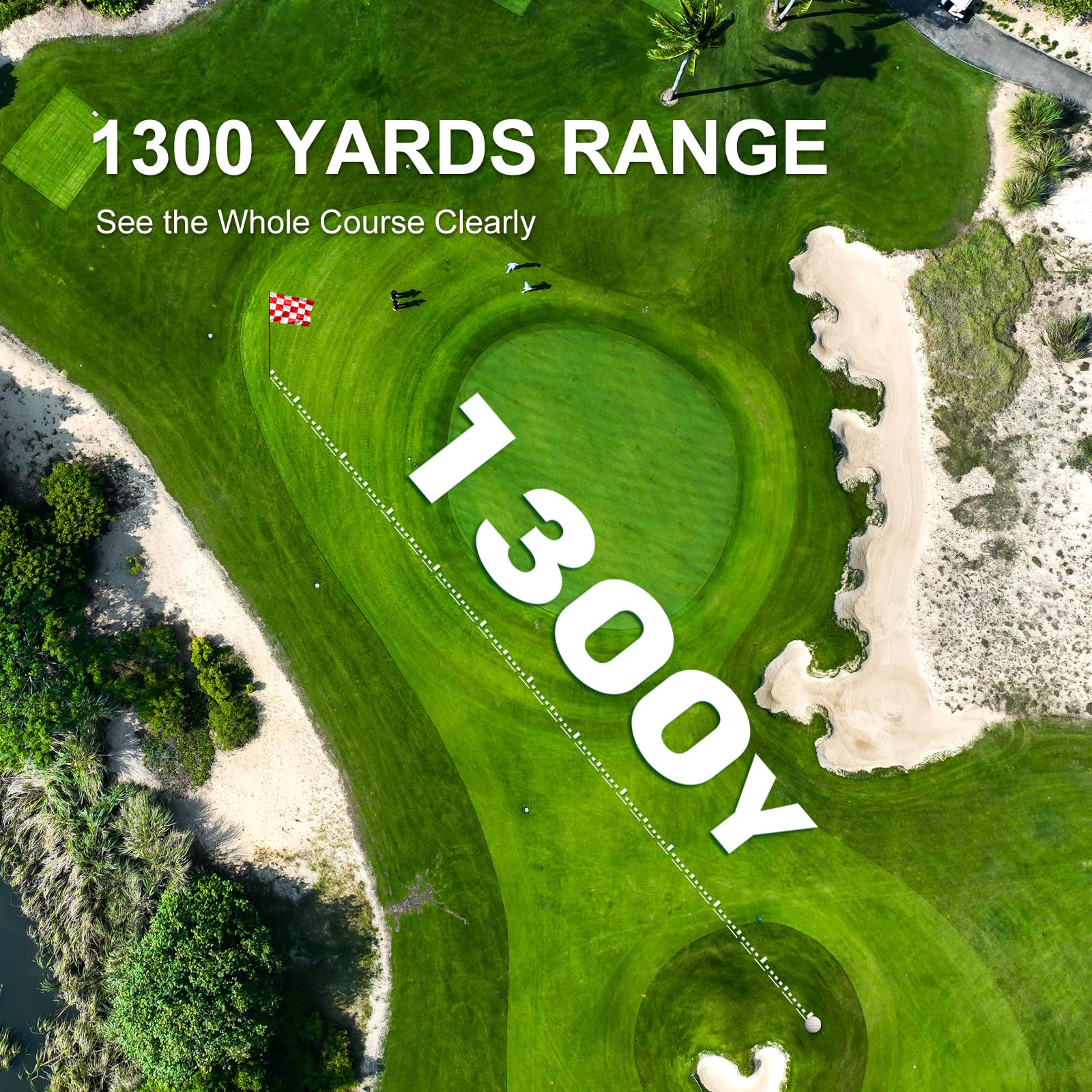 Telémetro de golf de 1300 yardas con pendiente, soporte magnético mejorado 2026, pantalla LCD HD con zoom 6X, bloqueo de bandera con vibración, recargable integrada