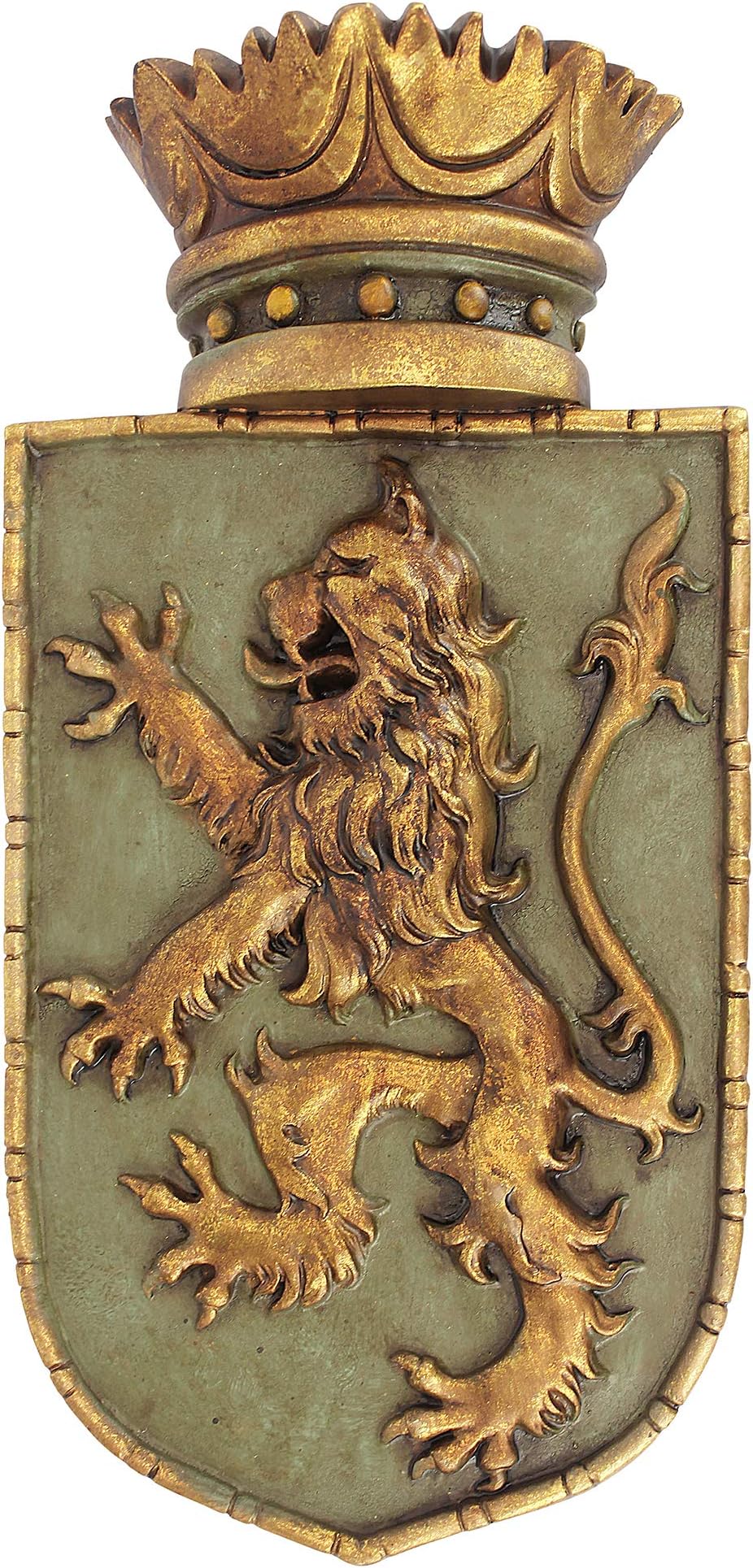 Design Toscano EU1040 Medieval Rampant Lion Shield Wall Sculpture, 7.00" x 14.50"