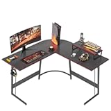 L Shaped Desk&comma; Computer Corner Desk&comma; Gaming Desk with Monitor Stand&comma; Home Office Study Writing Workstation&comma; Space-Saving（47 Inch Black Carbon Fiber）