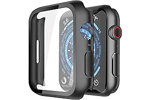 2 Pack Hard PC Case with Tempered Glass Screen Protector for Apple...