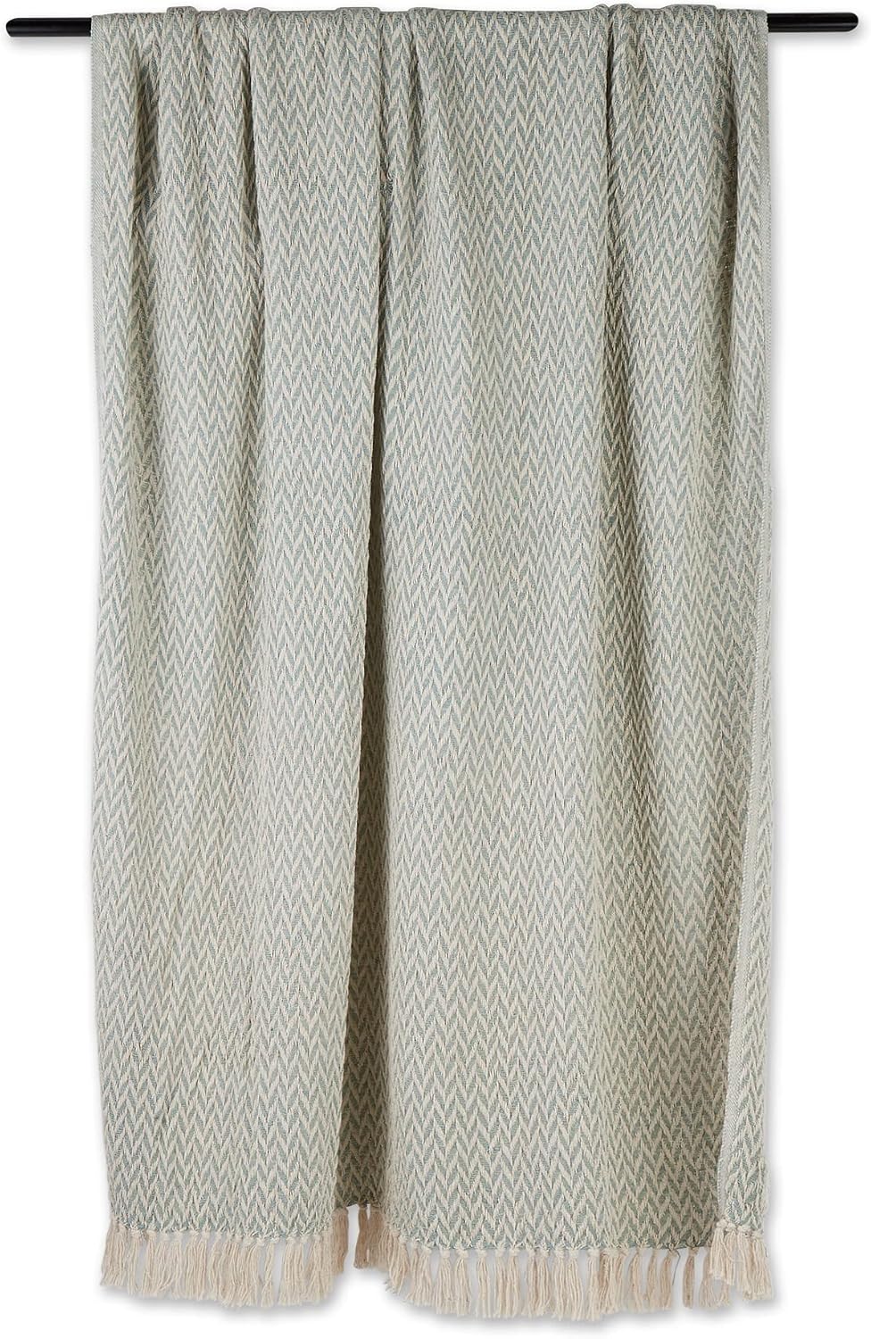 DII Zig Zag Throw Collection Modern Woven Cotton, 50x60, Jadeite