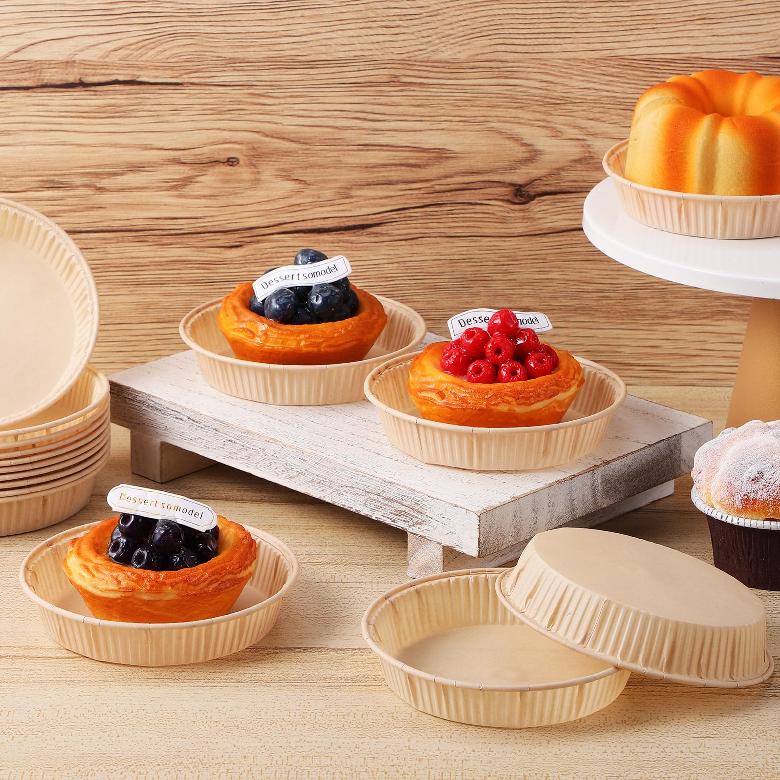 LIFKOME Lot de 100 moules à gâteau en papier sulfurisé - Moules à quiche - Moule à tarte - Moule à tarte en papier sulfurisé de qualité alimentaire