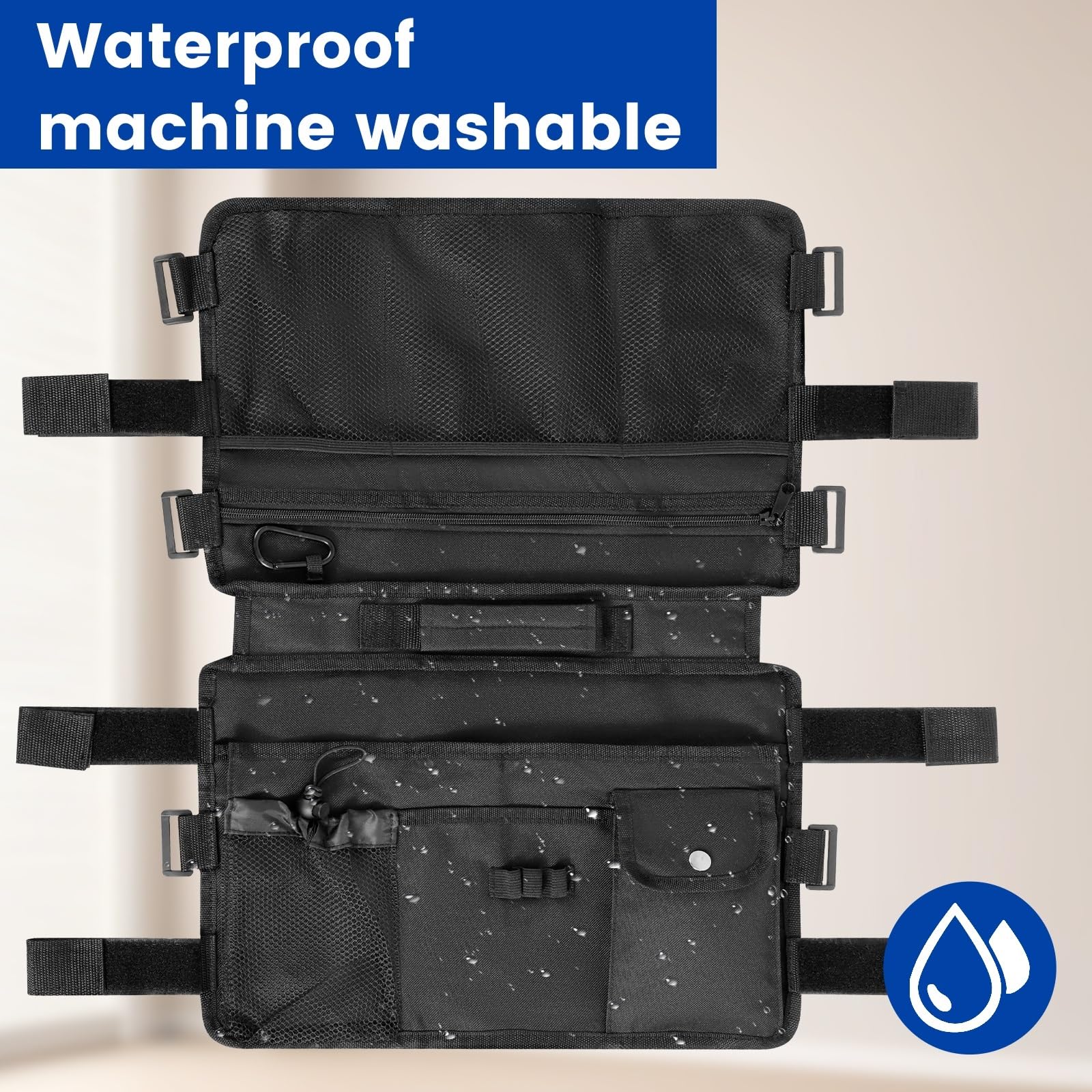 Bolsa para guardar sillas de ruedas Cesta colgante plegable grande con cierre ajustable, tela Oxford, bolsa for andador debajo del asiento
