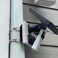 GUOSIYAO függőleges oszlopos rögzítő CCTV és IP kamerákhoz, 2 állítható bilincs, sarkidom, acél napelemtartó, fekete 5