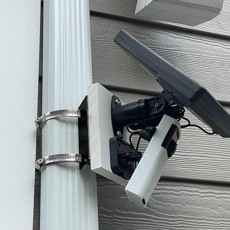 GUOSIYAO függőleges oszlopos rögzítő CCTV és IP kamerákhoz, 2 állítható bilincs, sarkidom, acél napelemtartó, fekete