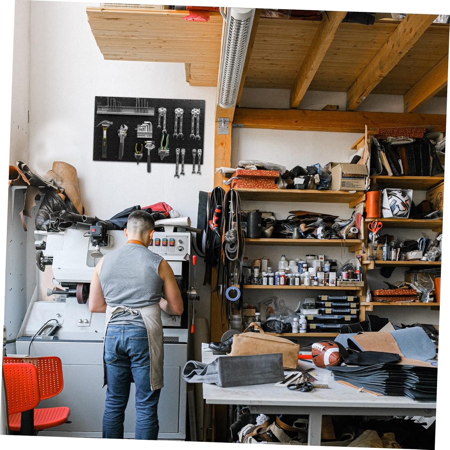 Multi-Function Tool Peg Board Heavy Duty Metal Wall Storage Rack for Home/Garage/Shop