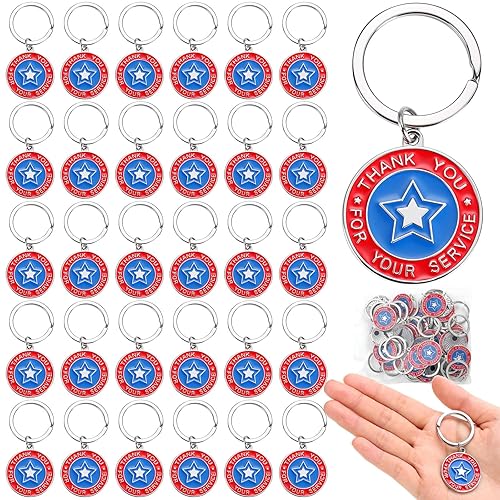 Tondiamo 30 Pcs Veterans Day Military Keychain Bulk Patriotic Military