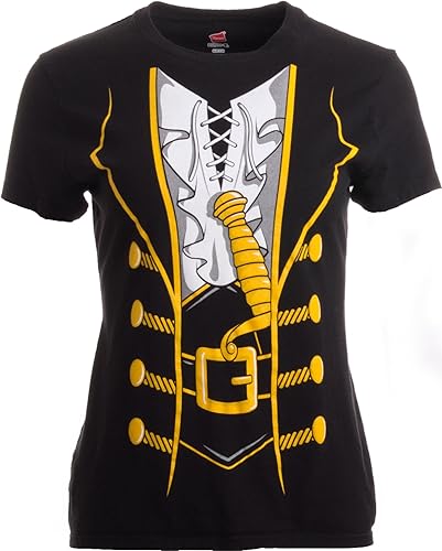 Miniatura 30 de Camiseta de disfraz navideño para mujer, camiseta de Halloween y Navidad pirata para mujer
