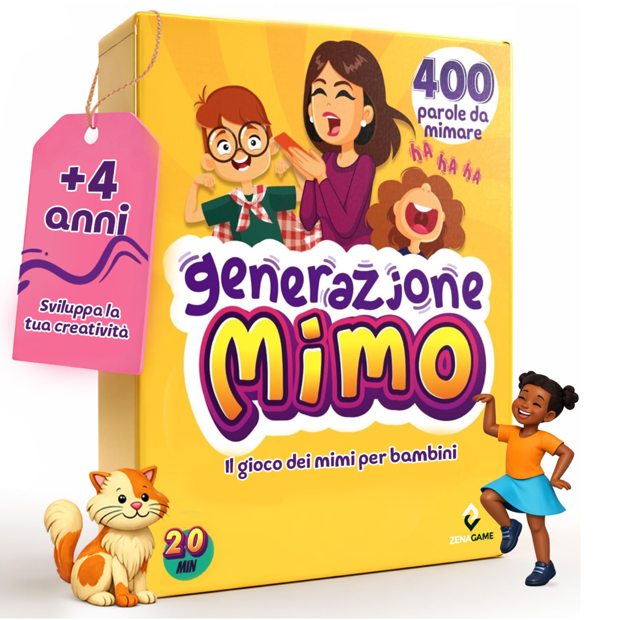 ZENAGAME Generazione Mimo, 120 Carte Da Gioco Per Bambini - 400 Mimi, 4-99 anni