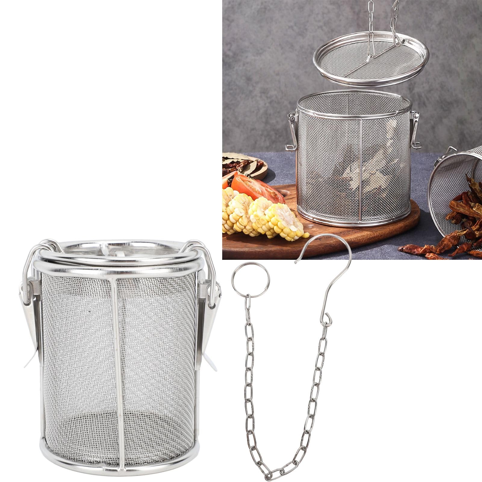 Panier à épices En Acier Inoxydable Avec Crochet Long – Passoire Fine, Démontable, Pour Bouillon, Soupe, Infusion – Idéal Pour Thé, épices, Herbes, Cuisson Lente - 8