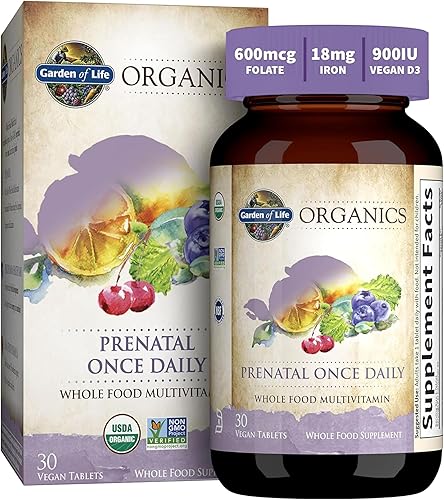 Miniatura 10 de Garden of Life mykind Organics - Vitaminas prenatales 90 comprimidos vitaminas prenatales una vez al día alimentos integrales para mujeres con ácido