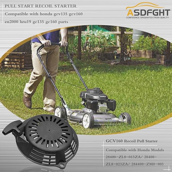 ASDFGHT gcv160 Pull Start Recoil Starter, Black, 13007