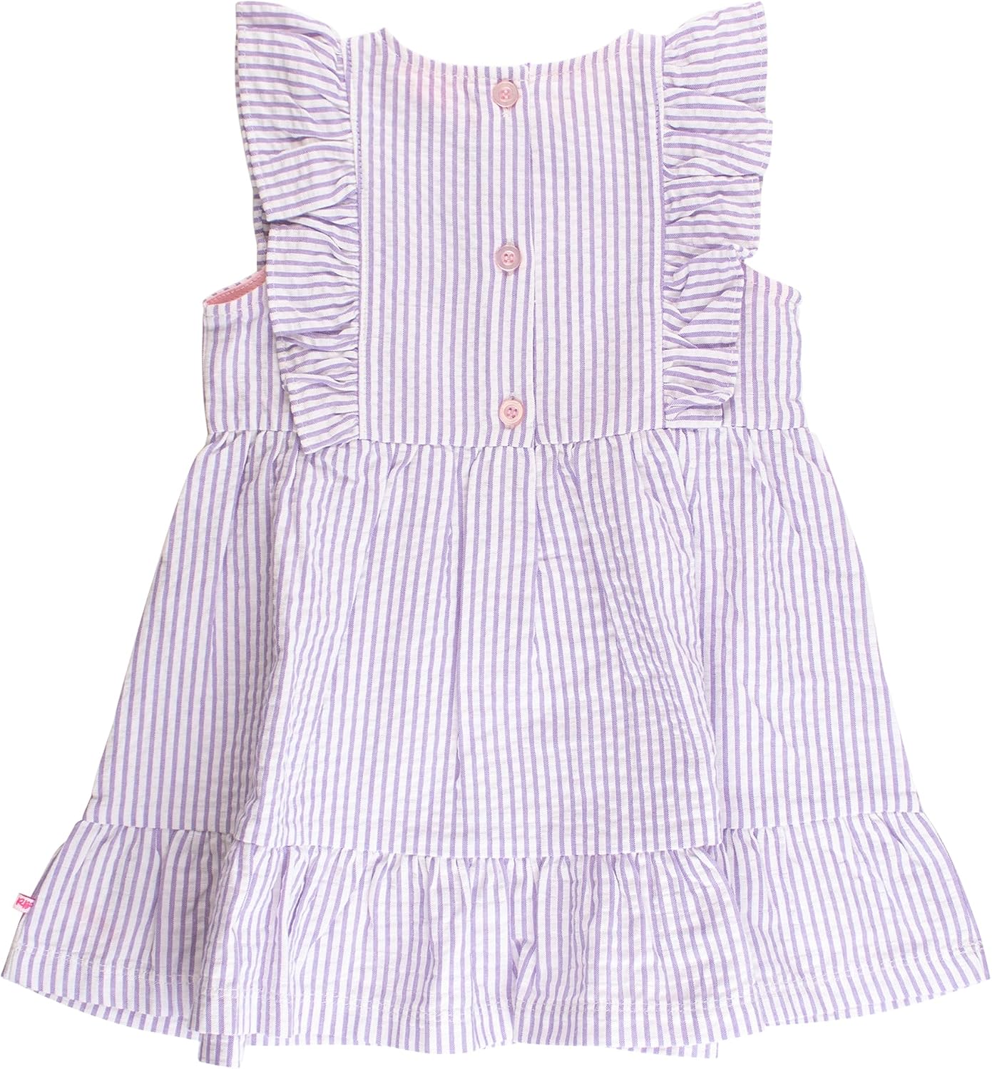 RuffleButts Baby/Toddler Girls Sleeveless Pinafore Bow Dress