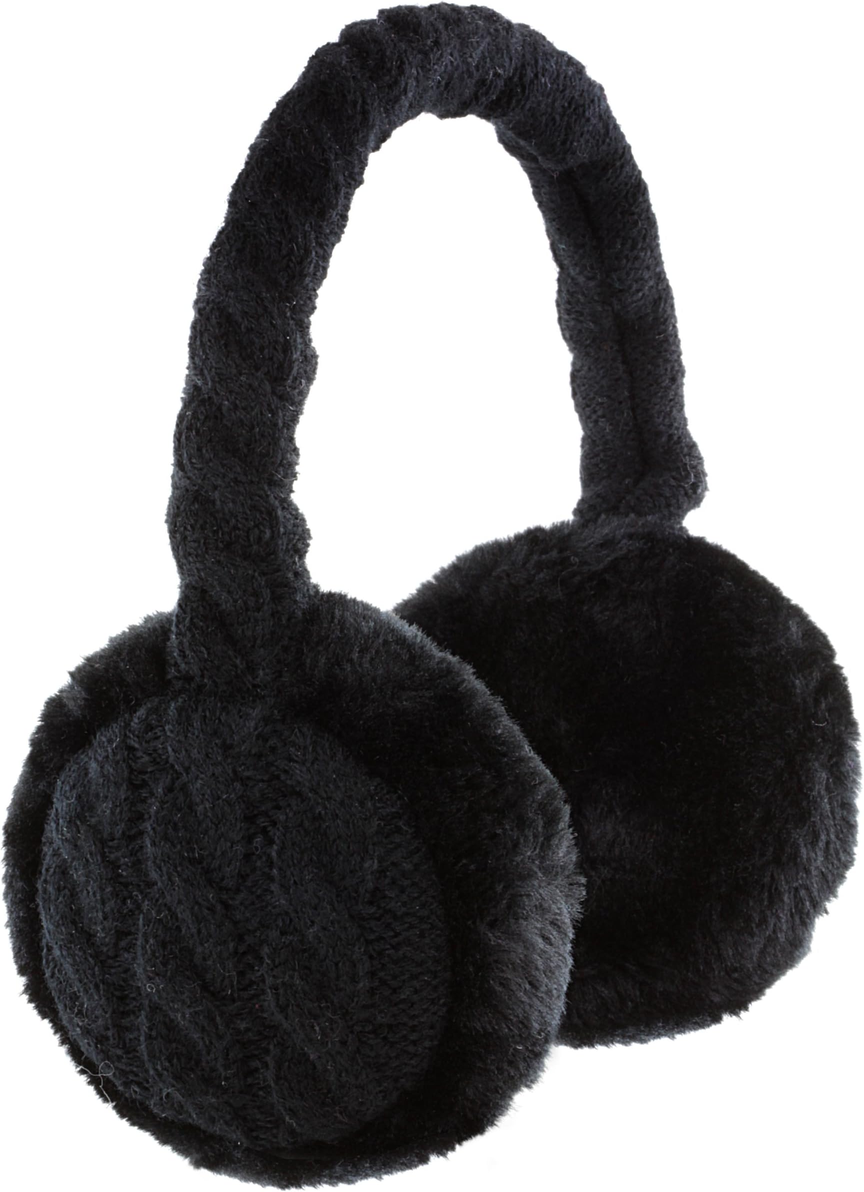 KitSound Audio Cable Knit On-Ear Earmuffs Compatible with Smartphones, Tablets and MP3 Devices - Black