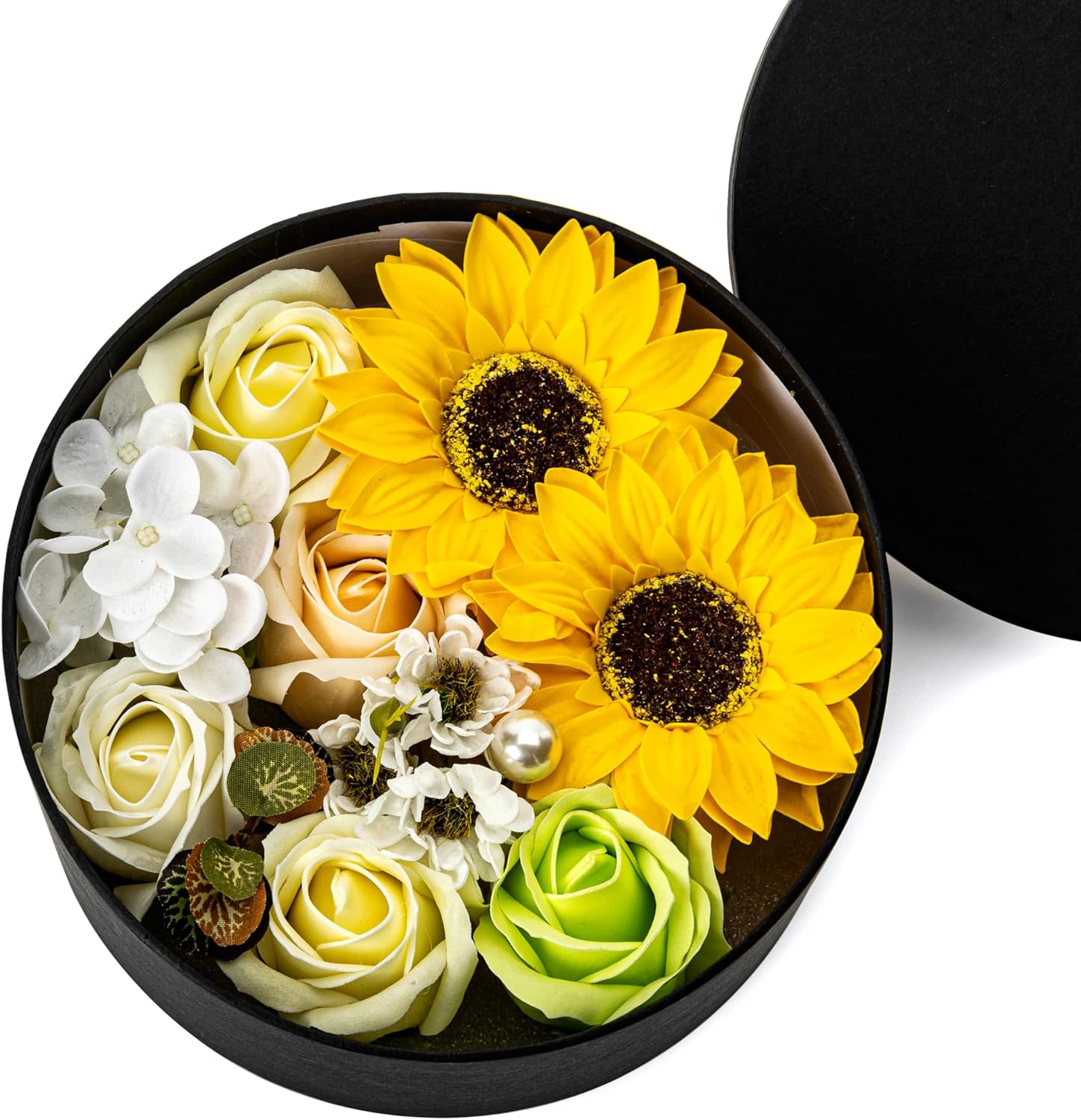 Luxury Beautiful Flora Scented Roses/Carnation Flower Bath Soap with Stem, Flower Soap in Gift Box, Gift for Birthday/Valentine’s Day/Mother’s Day (Sunflower)