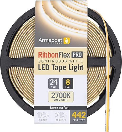 Miniatura 12 de Armacost Lighting RibbonFlex Pro 24V Tira de Luz LED Blanca COB 2700K, 315 Lúmenes/Pie, 2.5M 172110 Blanco cálido 2700K,Daylight 5000K,Blanco (Soft