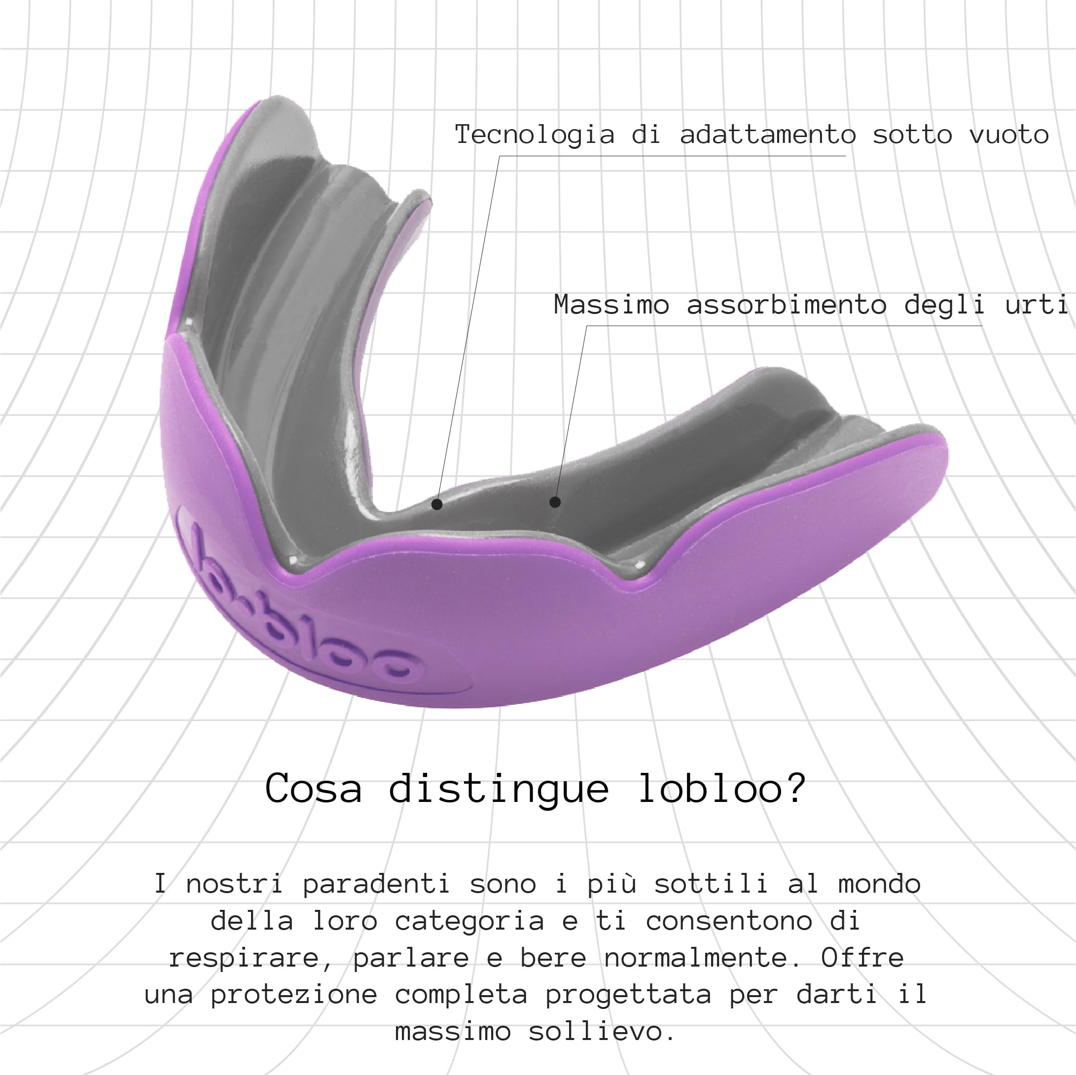 lobloo SLICK Paradenti Professionale Dual Density per sport ad Alto Contatto come MMA, Hockey, Calcio, Rugby. (Medium 10-13yrs, Mint)
