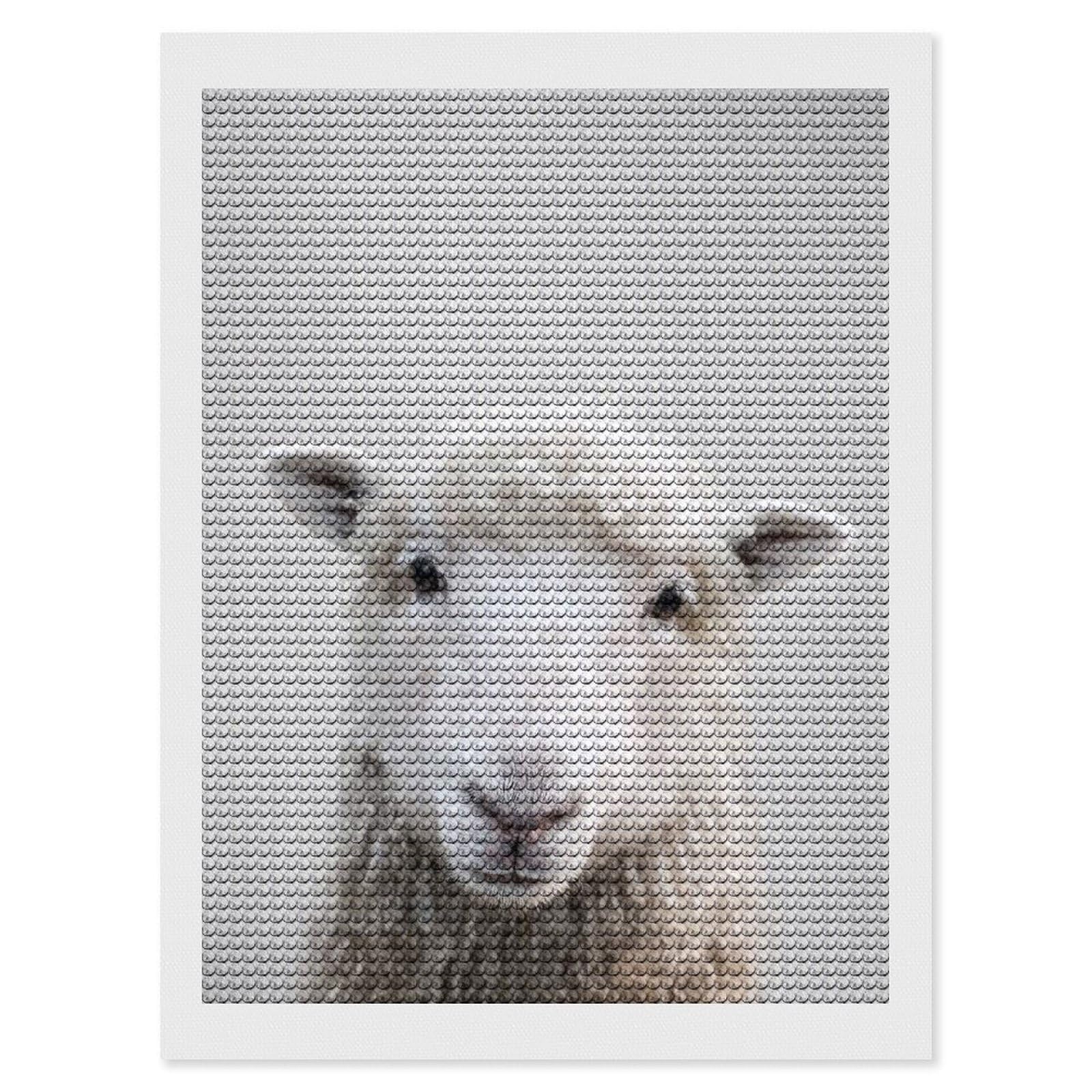 Junmoney Sheep Colorful Diamond Art Kit 12"x16", Creative Leisure Activity, Complete Accessories, Vintage Style Decor, for Women