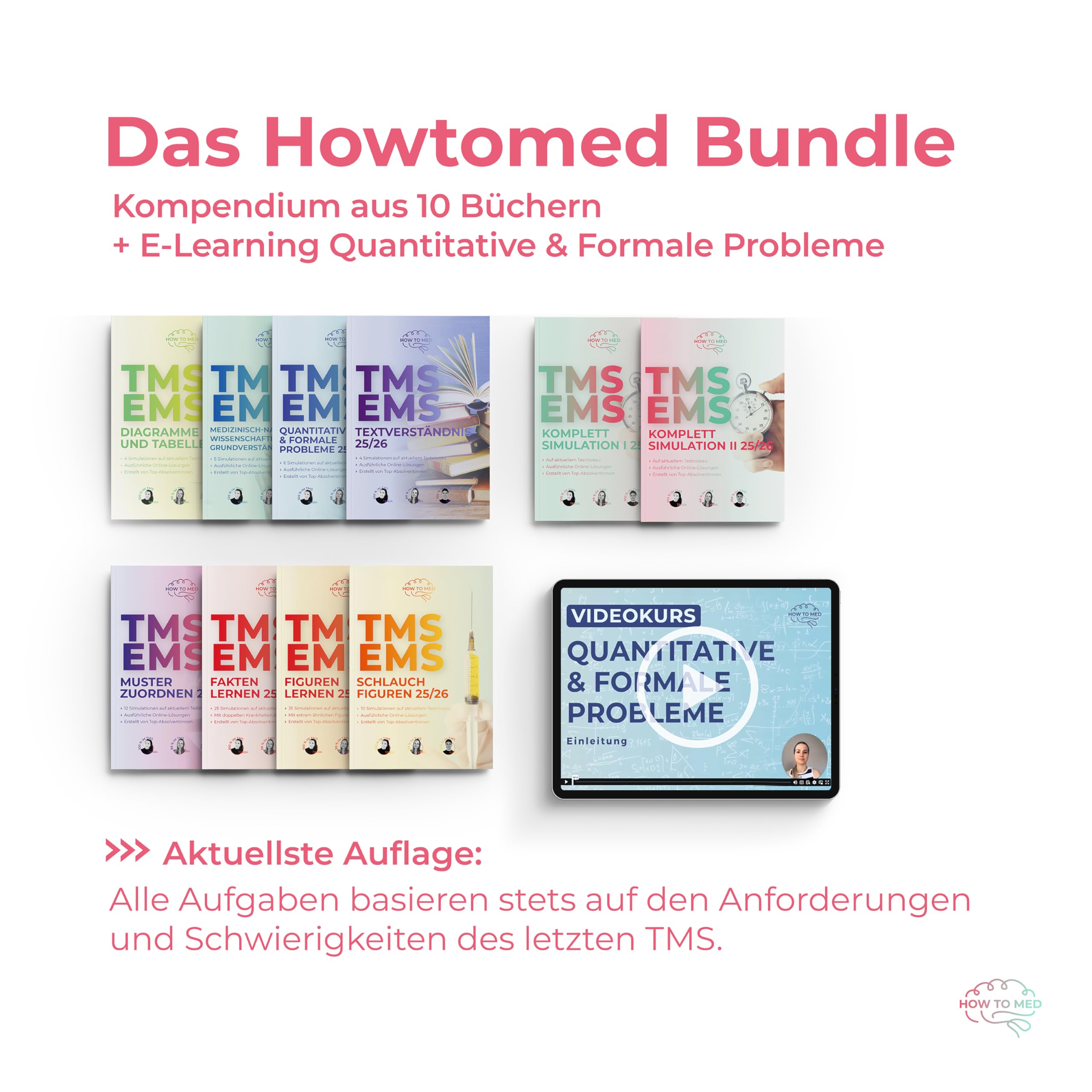 TMS & EMS Kompendium 2025/2026 [INKL. E-LEARNING] - Leitfaden & Vorbereitung mit 8.000 Aufgaben für den Medizinertest - Angepasst an letzten TMS - Übungsbücher Medizin Test in Deutschland
