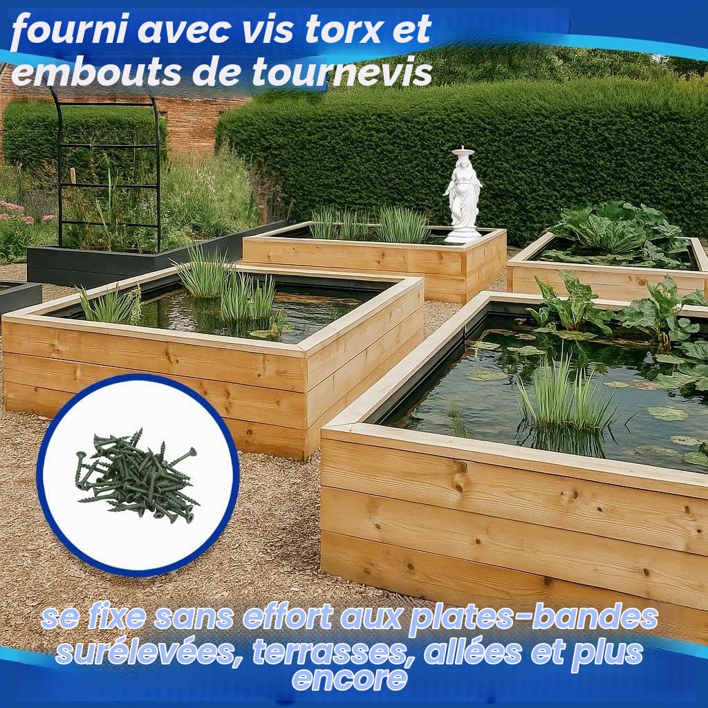 Harbour Housewares Supports de Traverses de Chemin de Fer en Acier Galvanisé avec Fixations - 40cm - Argent - 20x Robuste Métal Jardin Piquets au Sol pour Le Bois Bordure, Lit Surélevé, Terrasse