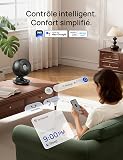 DREO ventilateur de table intelligent 3D pour chambre, flux d’air puissant 8,8 m/s, ultra silencieux 22 dB, oscillation 90°, contrôle app et vocal, 9 vitesses, minuterie 8/12 h pour maison et bureau. - 6