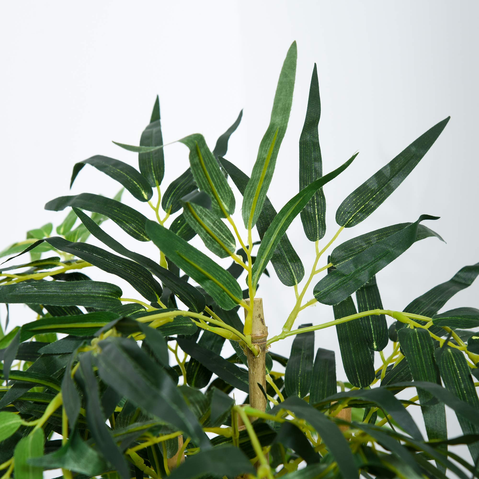 Outsunny Bambù Artificiale Alto 150cm con Vaso Pianta Artificiale Verde | da Interno, Decorativa Realistica, per Casa, Ufficio, Esterno, Giardino