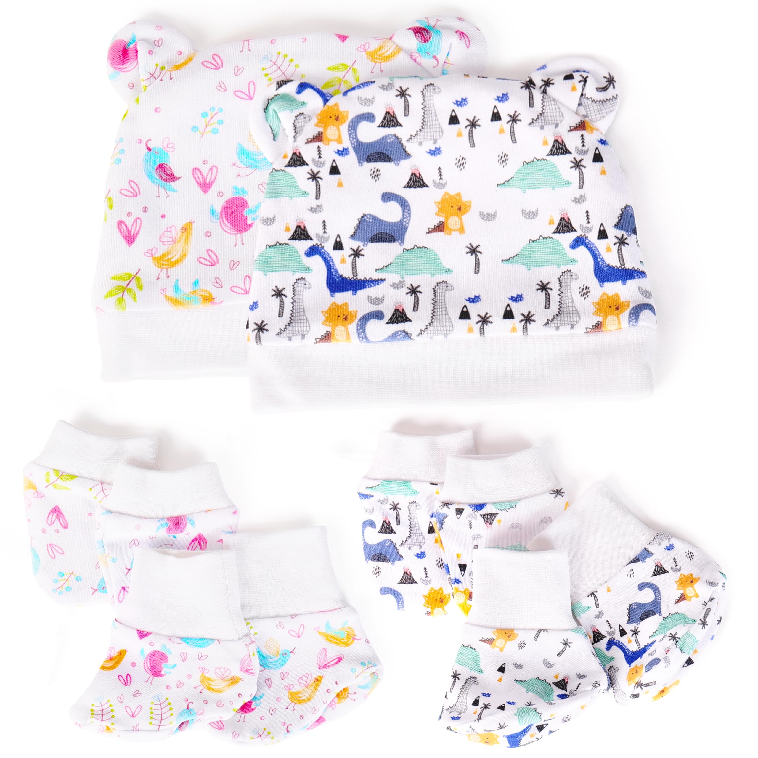 a baby cherry 100% Organic Cotton Baby Cap, Mittens, and Socks Set for Newborns, Soft, Comfortable, and Perfect for 0-3 Months | Unisex Baby Accessories | Set of 2-picture-47