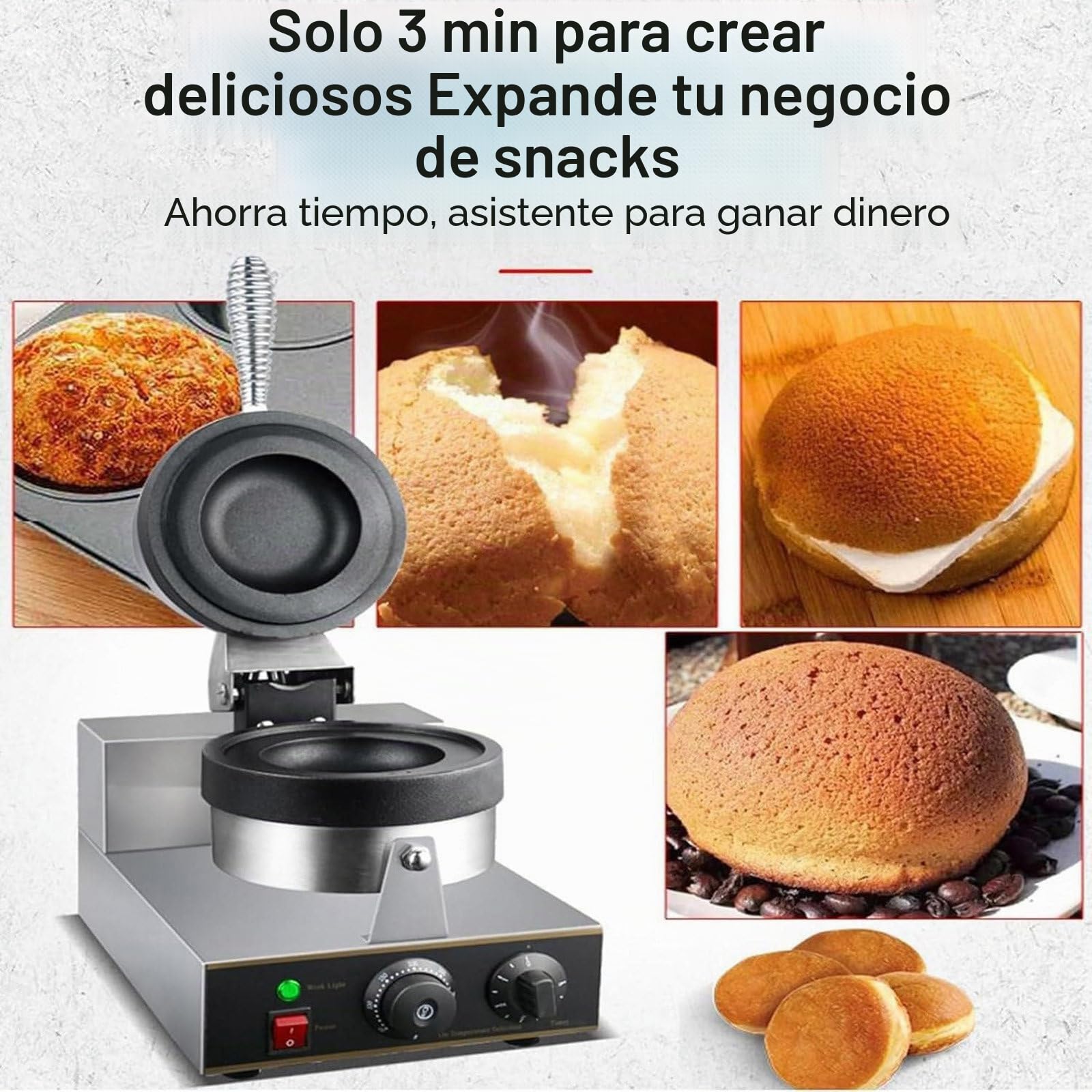 UFO Burger Machine, Prensa Comercial para Hamburguesas, Máquina para Hacer Gofres para Helado, Prensa Panini Eléctrica Antiadherente, Temperatura Ajustable 50-300 ℃ Sartén Antiadherente,A