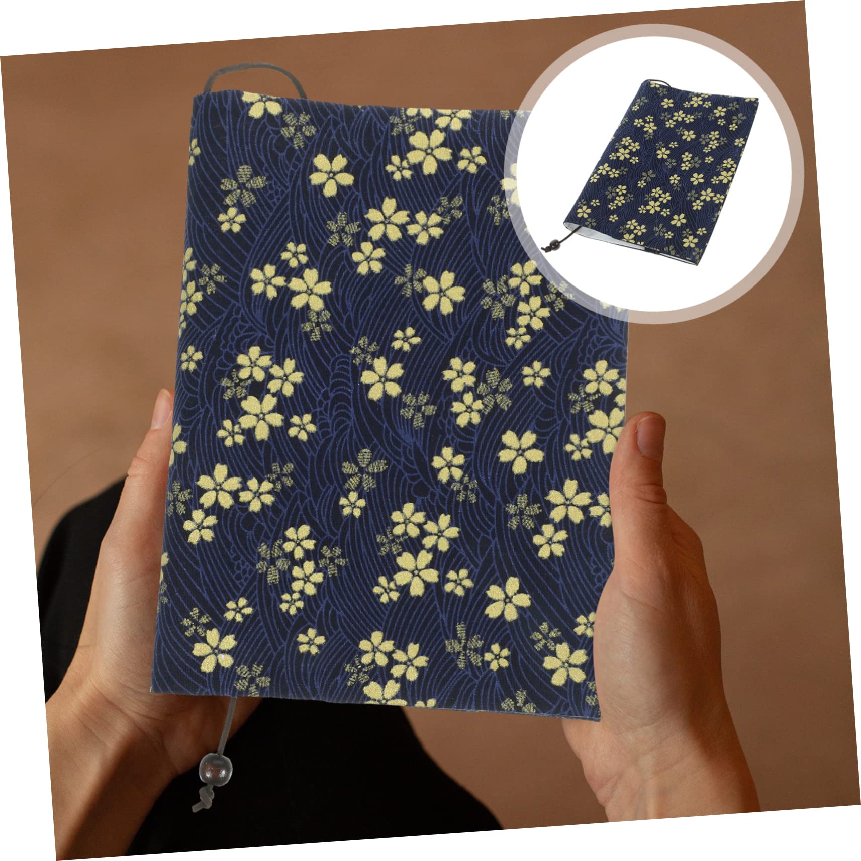 MAGICLULU 4stücke Decorative Buchumschlag Stoff Handgemachte Anpassbare Buchhülle Mit Schutzfunktion Für Notizbücher Schulbücher Und Wiederverwendbar Und Dunkelblau Mit Kirschblüten