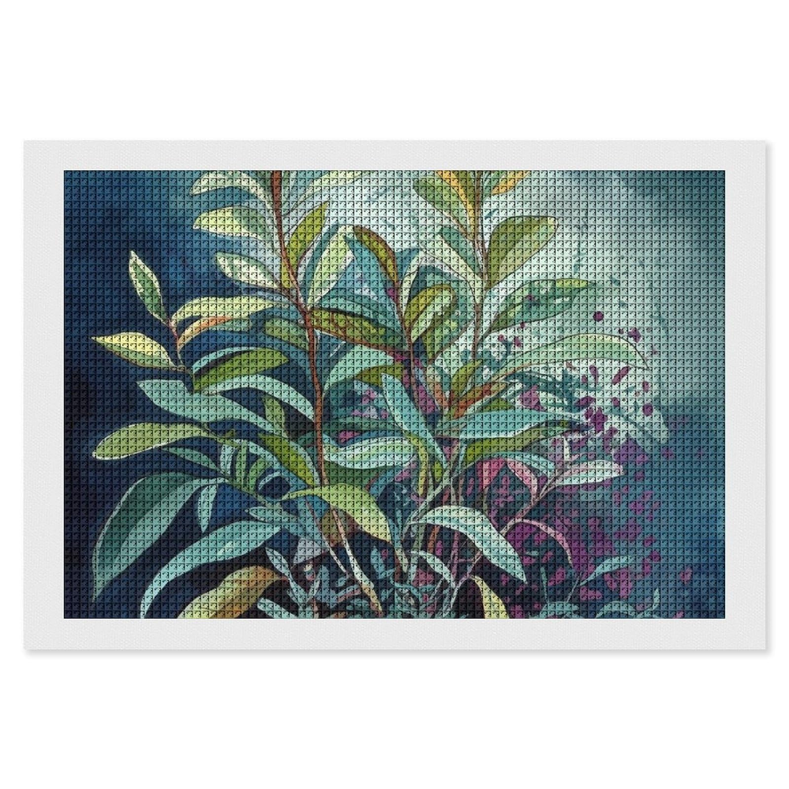 Plant Painting Diamond Art Kits for Adults, DIY 5D Diamonds Painting Kits for Beginner, Round Full Drill Diamond Dots Painting, 8"x12" Diamonds Pictures Gem Art and Crafts Wall Decor