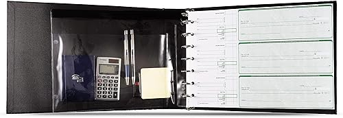 Miniatura 3 de Carpeta ejecutiva de 7 anillas, capacidad de 500 cheques, para hojas de 9 x 13 pulgadas, con organizador de calendario de 6 años, diseño elegante