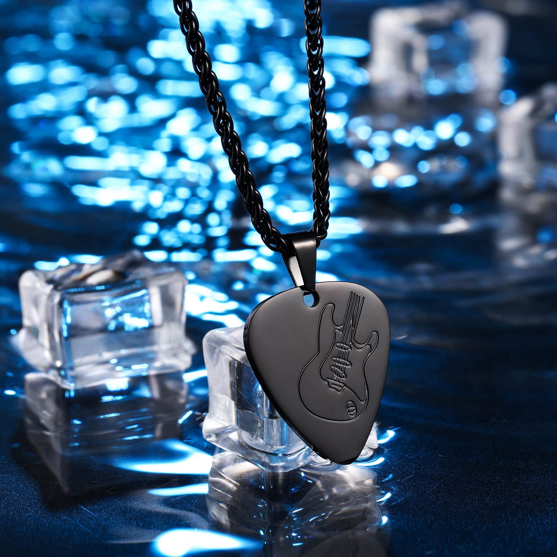 MeMeDIY Collana Personalizzata Rock And Roll da Uomo Personalizza Collane Musicali per Uomo Donna Gioielli in Acciaio Inossidabile