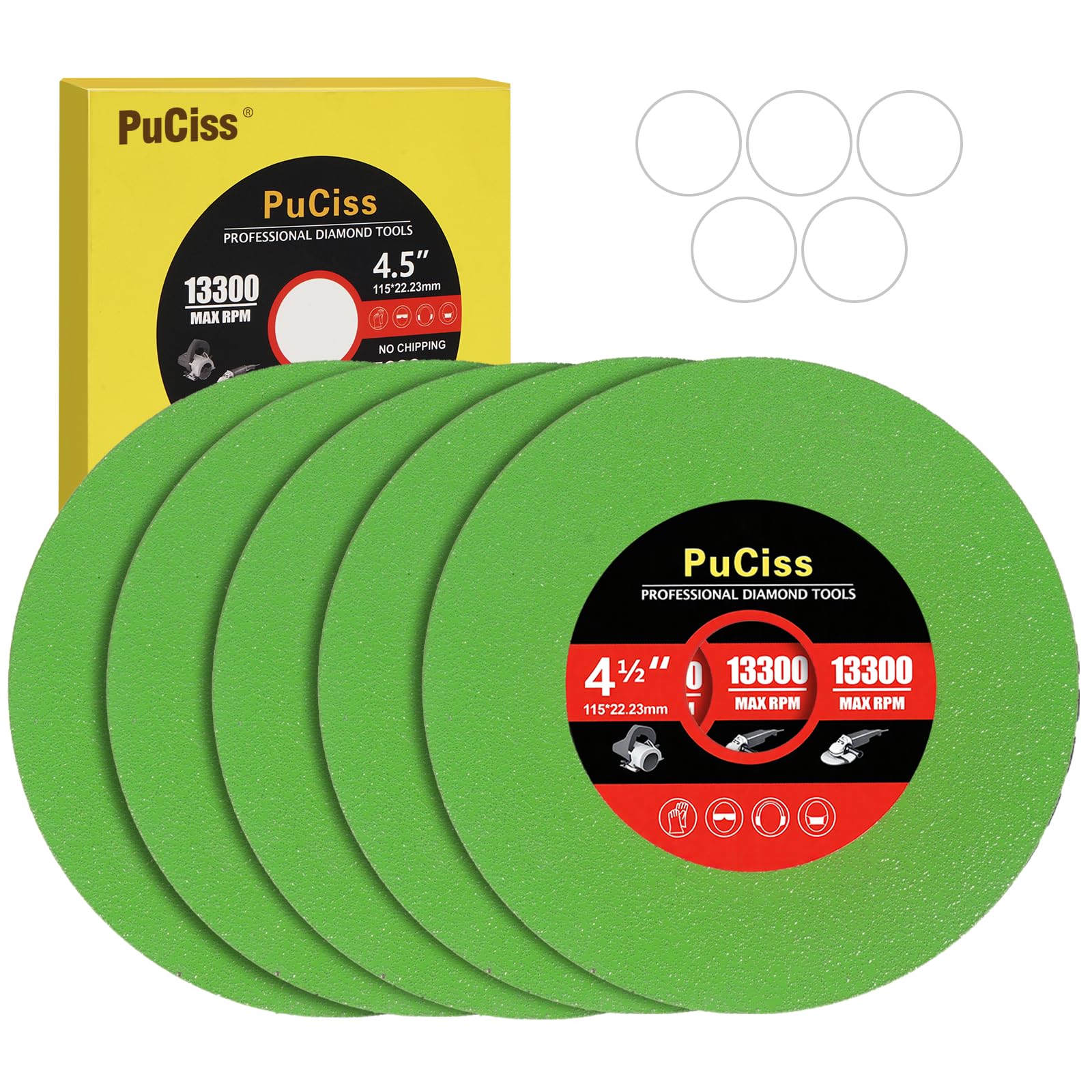 Disco de corte de vidrio de 4-1/2 pulgadas para amoladoras angulares, rueda de hojas de sierra de diamante multimaterial para moler cerámica, cristal, azulejos, botella de vino, eje de 7/8