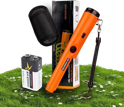 Metal Detector Pinpointer, Professional Handheld Pointer Detector for Adult & Kids Portable Treasure Pinpointing Finder Probe Orange
