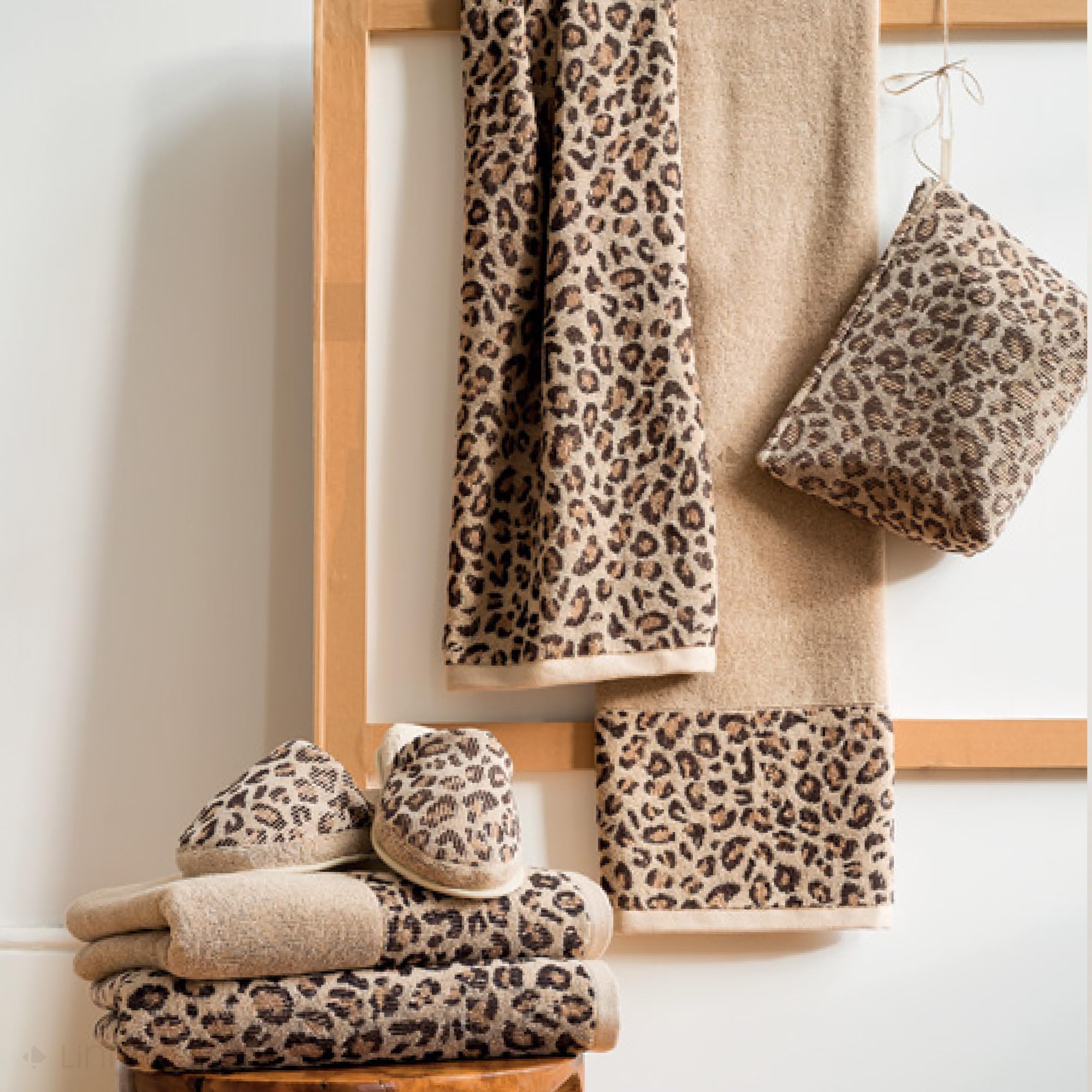 Linnea Drap de Bain 100x150 cm Pur Coton Collection Leopard Beige léopard