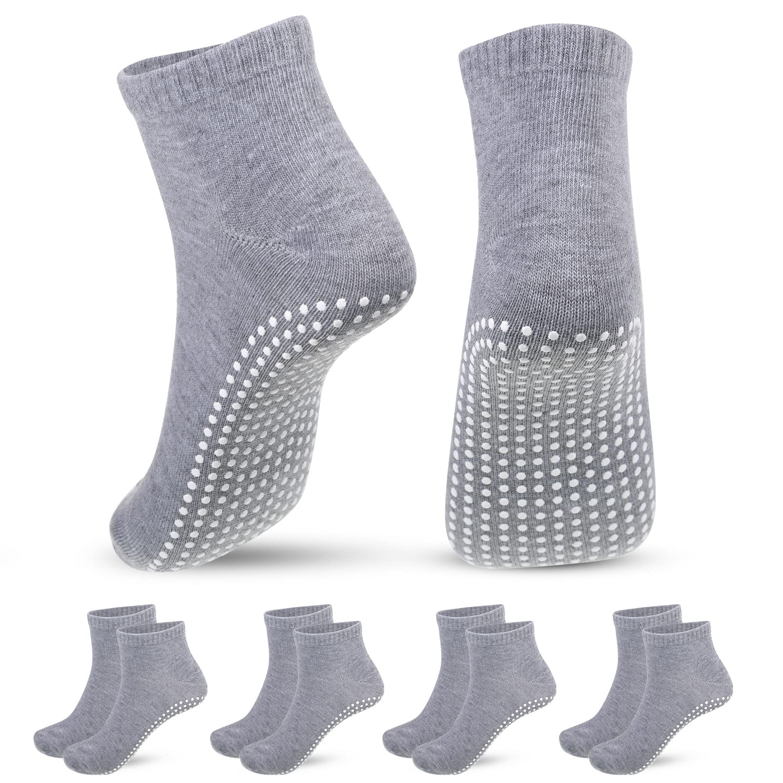 YUFFQOPCUnisex Non Slip Skid Socks, Silicone Dot Grip Socks Set Anti Slip Barre Socks Sticky Socks for for Yoga Home Workout Barre Pilates Pregnancy Hospital Maternity Adults