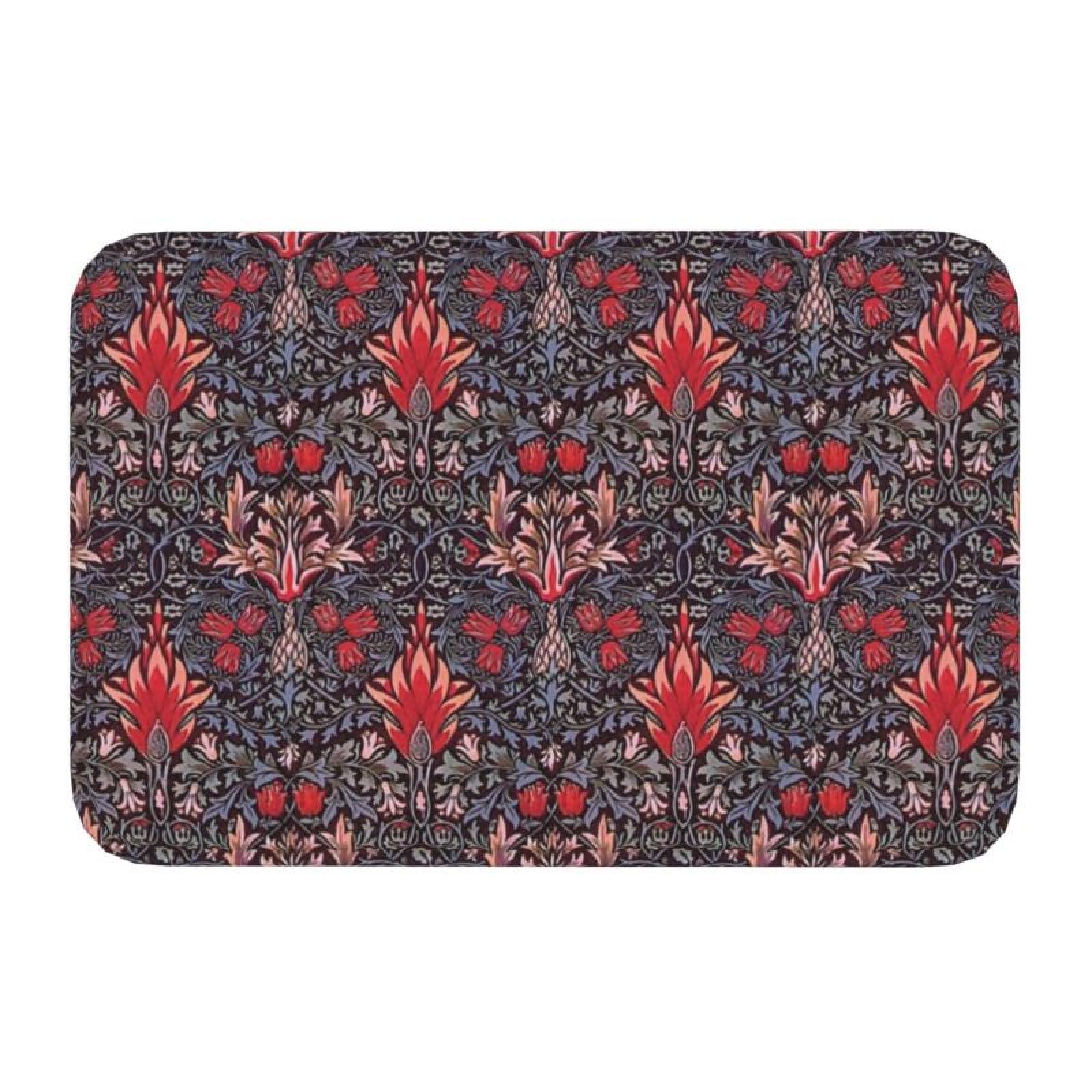 Paillasson antidérapant William Morris sécurisé pour salle de bain et cuisine
