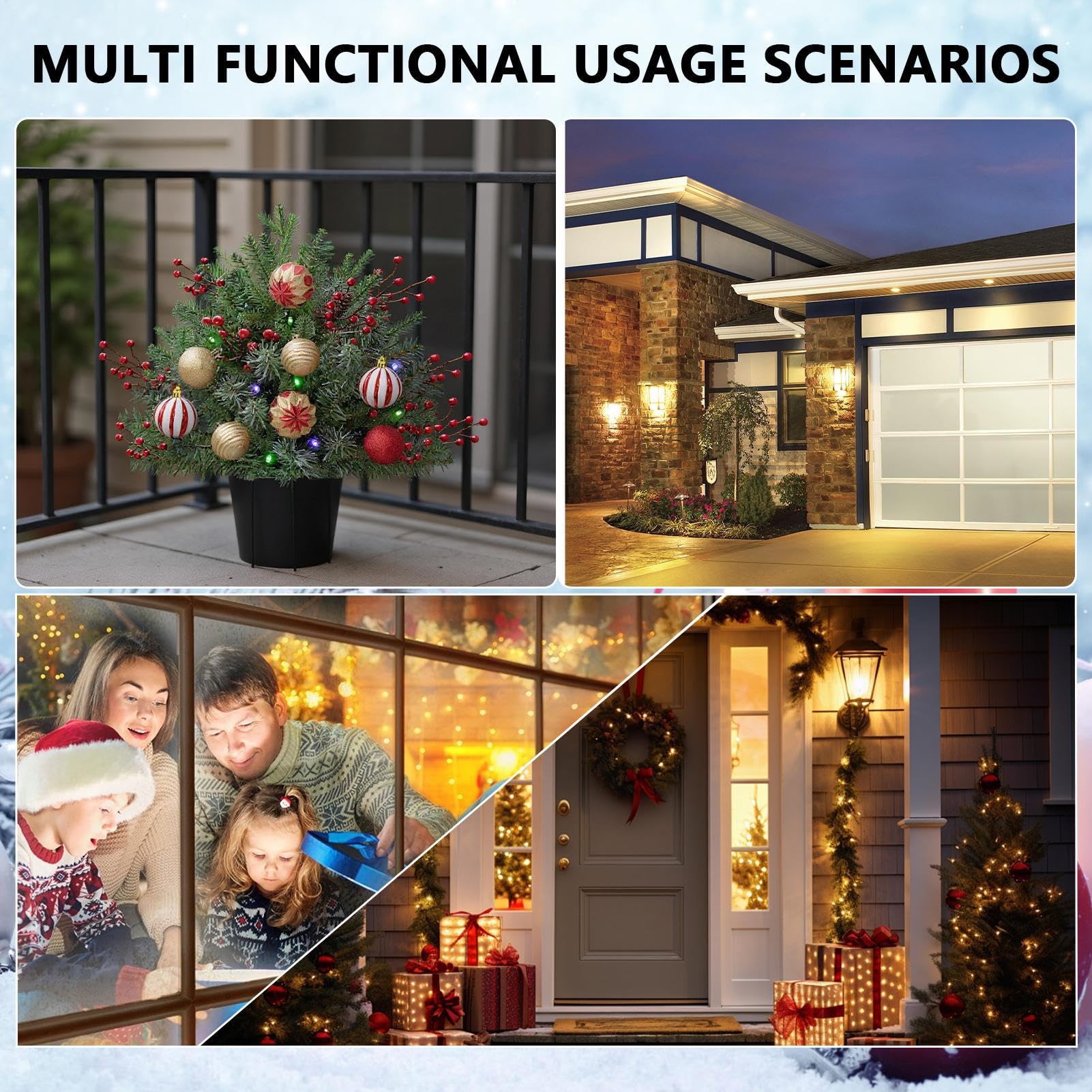 Maceta Navideña Porche Delantero Relleno para Macetas De Árbol De Navidad