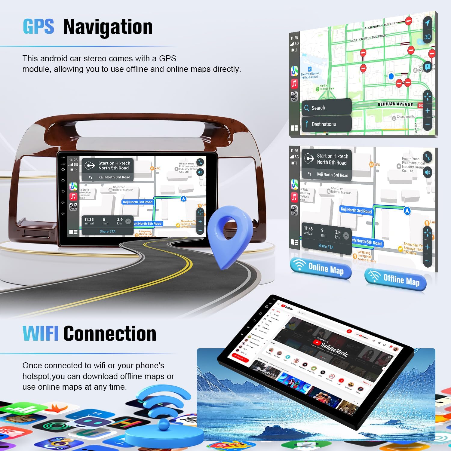 Naifay 8Core Android 12 Car Radio for Toyota Camry 2002-2006 Stereo Upgrade(Fit J.B.L & Large Screen), 9Inch IPS Touch Screen for Camry CarPlay Android Auto Bluetooth/GPS/WiFi/SWC+Canbus