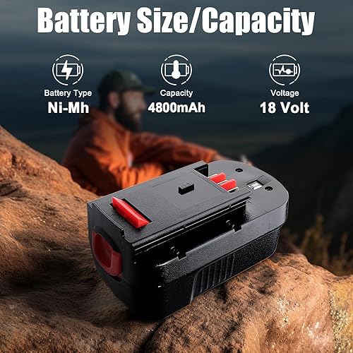 Miniatura 8 de PDstation Actualizado a 4000 mAh Paquete de 2 baterías HPB18 compatibles con batería Black and Decker de 18 V Ni-Mh HPB18-OPE FSB18 Herramientas