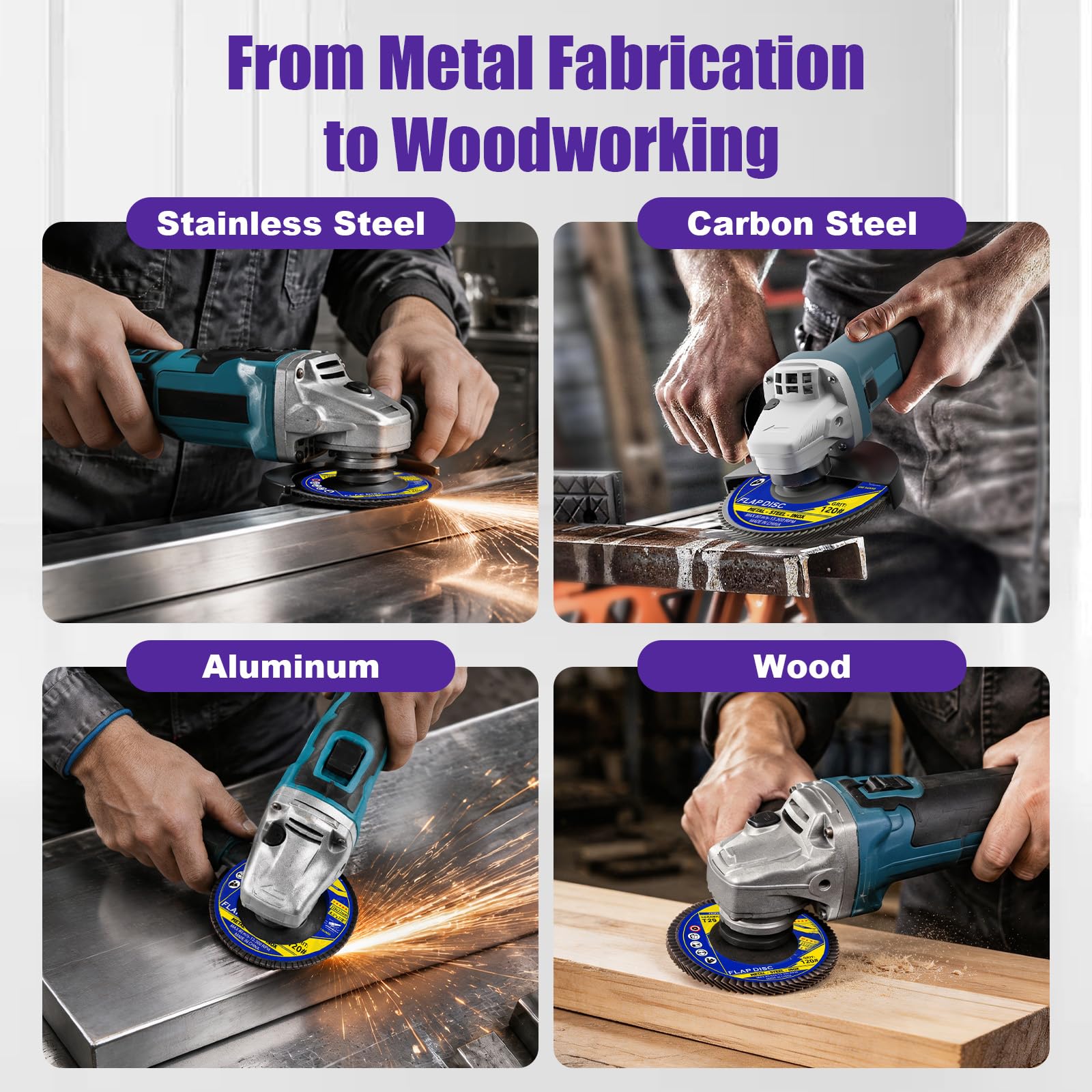 Purple Ceramic Flap Discs - Angle Grinder Abrasives -5