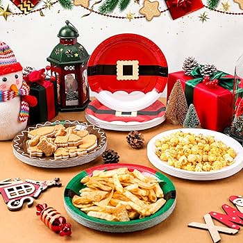 Amazon.com: Uiifan 100 Pcs Christmas Paper Plates 9 Inch