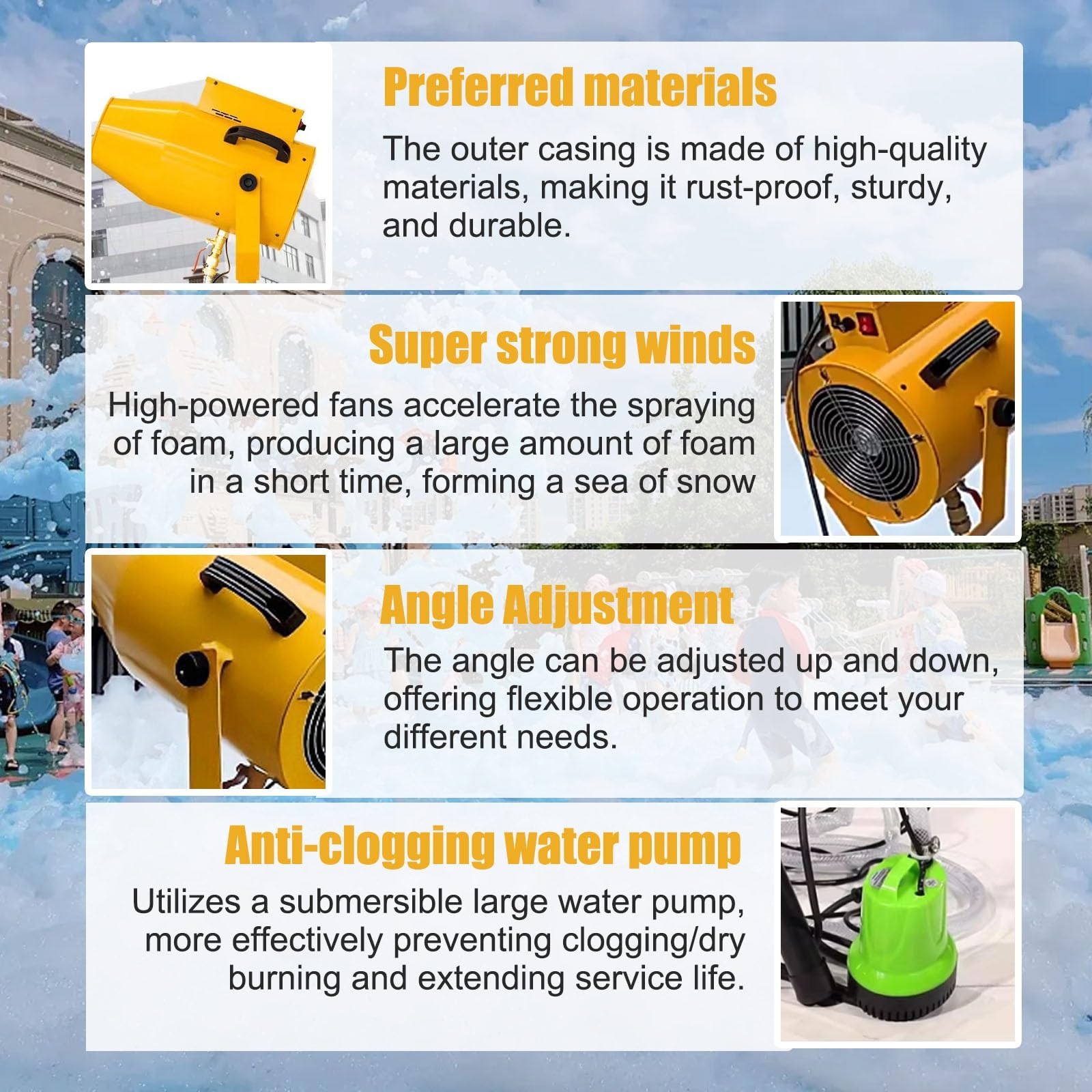 Cañón De Espuma Profesional 1000w/1500w, Máquina De Espuma Para Piscina, Perfect Para Fiestas En El Jardín Y Eventos De Gran Escala(1500W(Without foam powder))