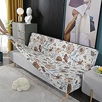 Vista 23 de Funda estampada para futón, fundas elásticas para sofá cama, tamaño matrimonial, individual, queen, sin brazos, fundas protectoras con parte