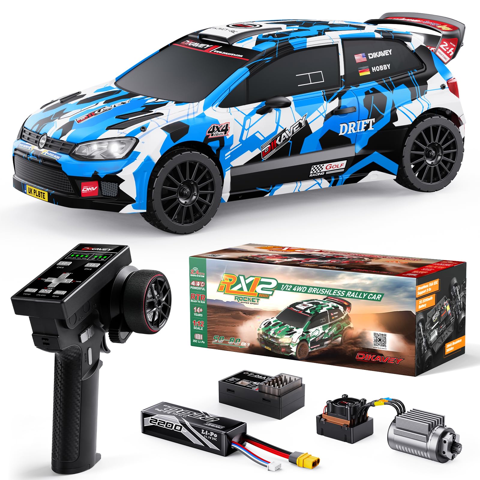 Amazon.com: DIKAVEY 1:12 RC Rally Car Fast Max 50 MPH,Drift Car