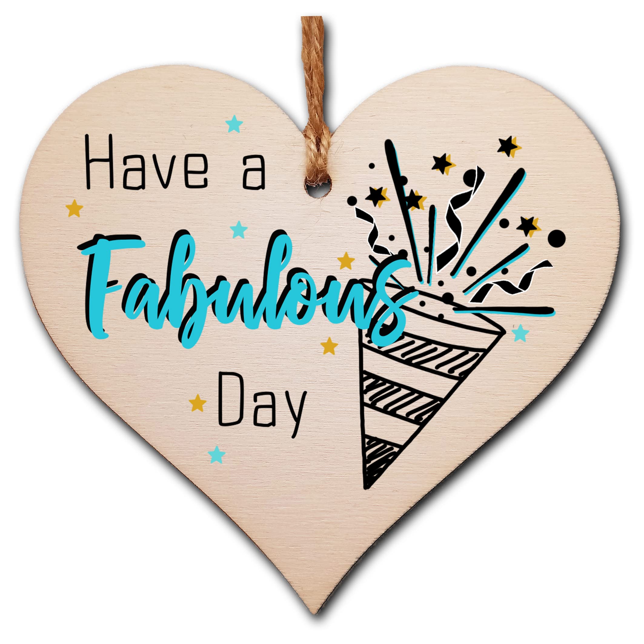 Gift In Can Design #5 Birthday Wooden Heart Plaque – Funny & Sentimental Hanging Gift With Twine – Rustic Card Alternative For Friends & Family